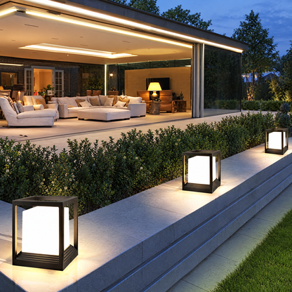 Lavisa - Solar Garden Pedestal Light with 3-Color LED