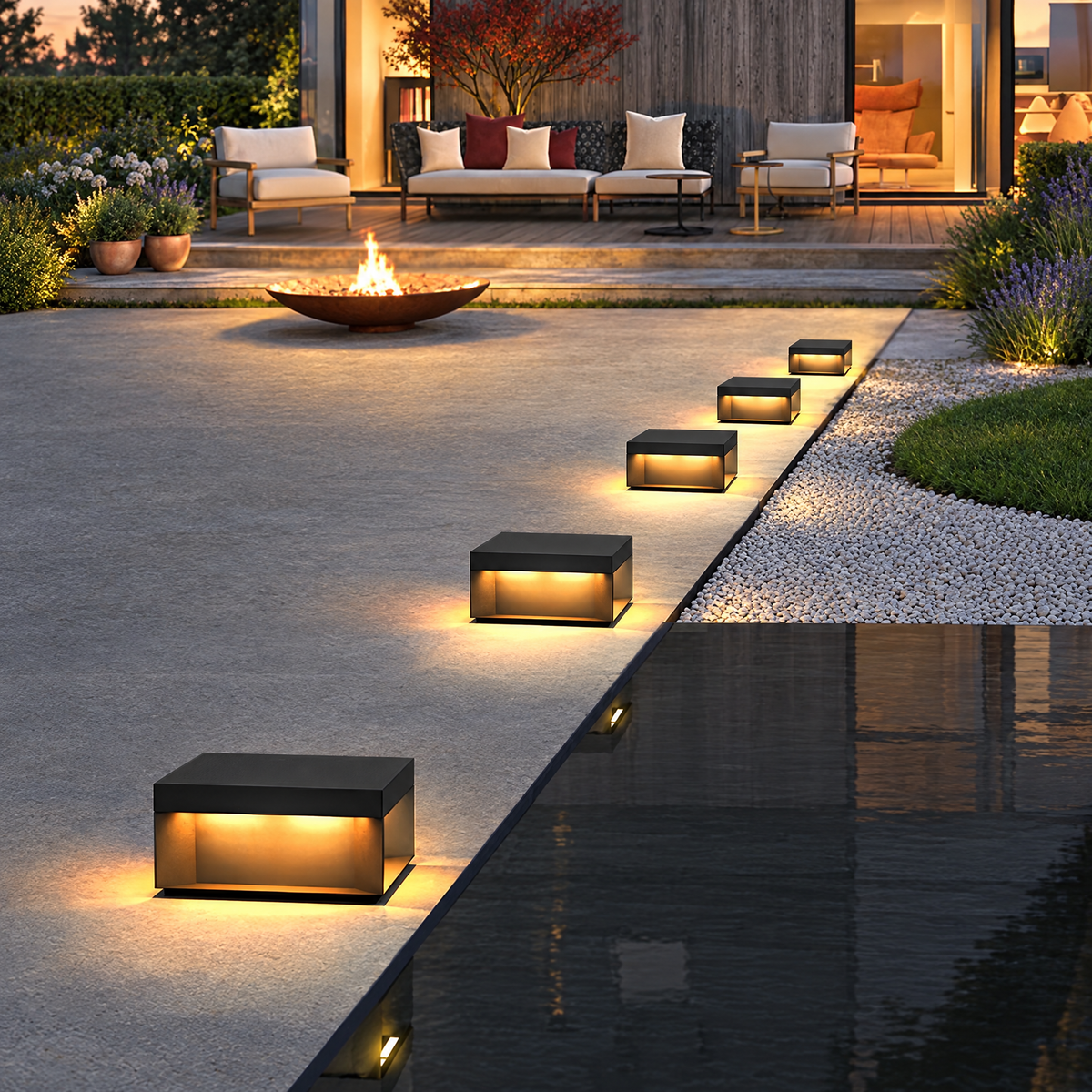 Lavisa - Square Solar Deck Light Stainless Steel IP65 Lamp