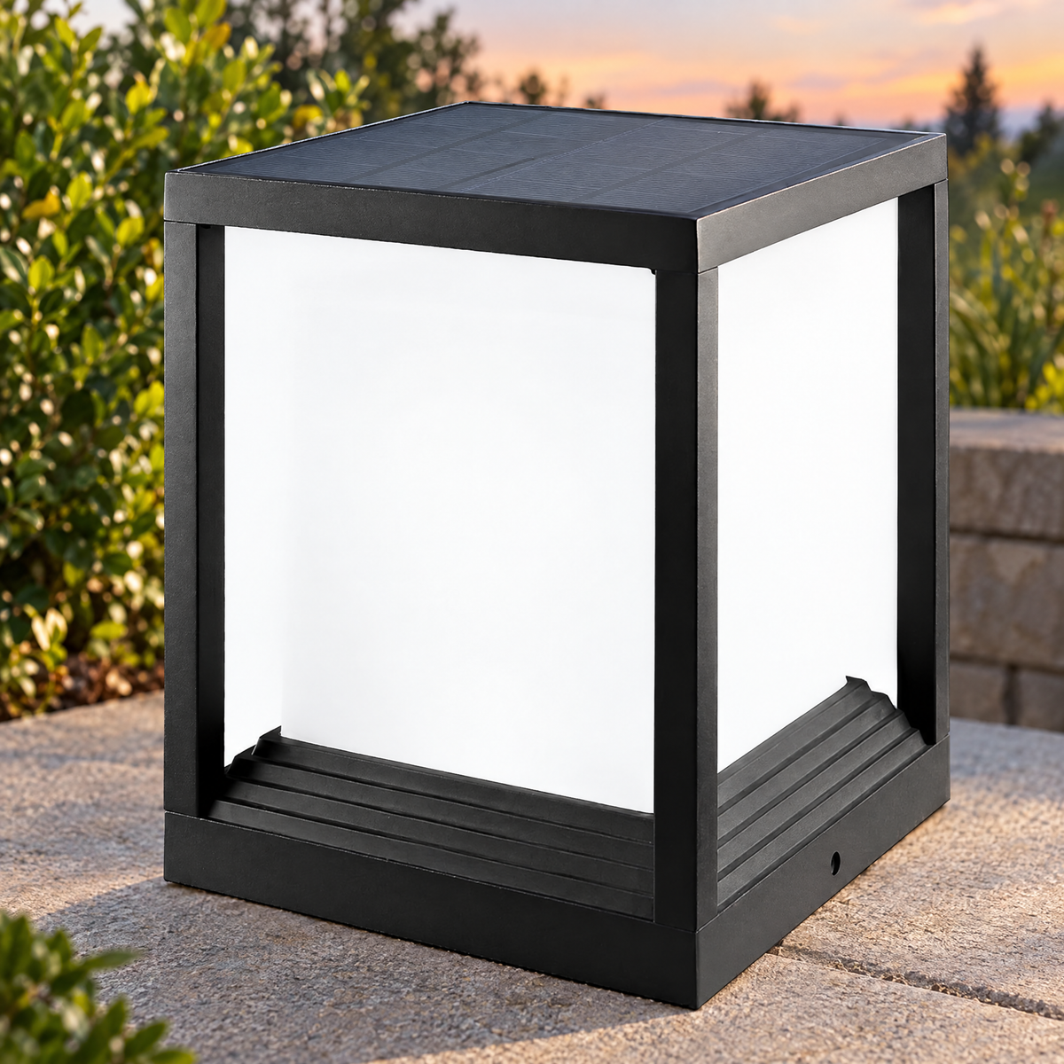 Lavisa - Solar Garden Pedestal Light with 3-Color LED