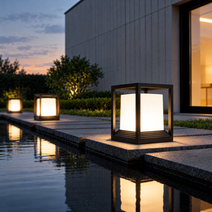 Lavisa - Solar Garden Pedestal Light with 3-Color LED