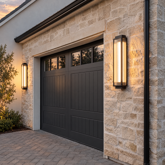 Lavisa - Reeded Glass Outdoor Wall Sconce Modern LED Light