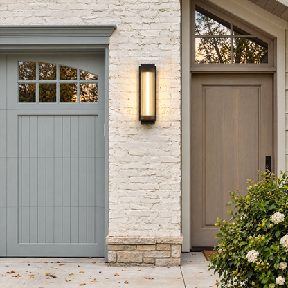 Lavisa - Reeded Glass Outdoor Wall Sconce Modern LED Light