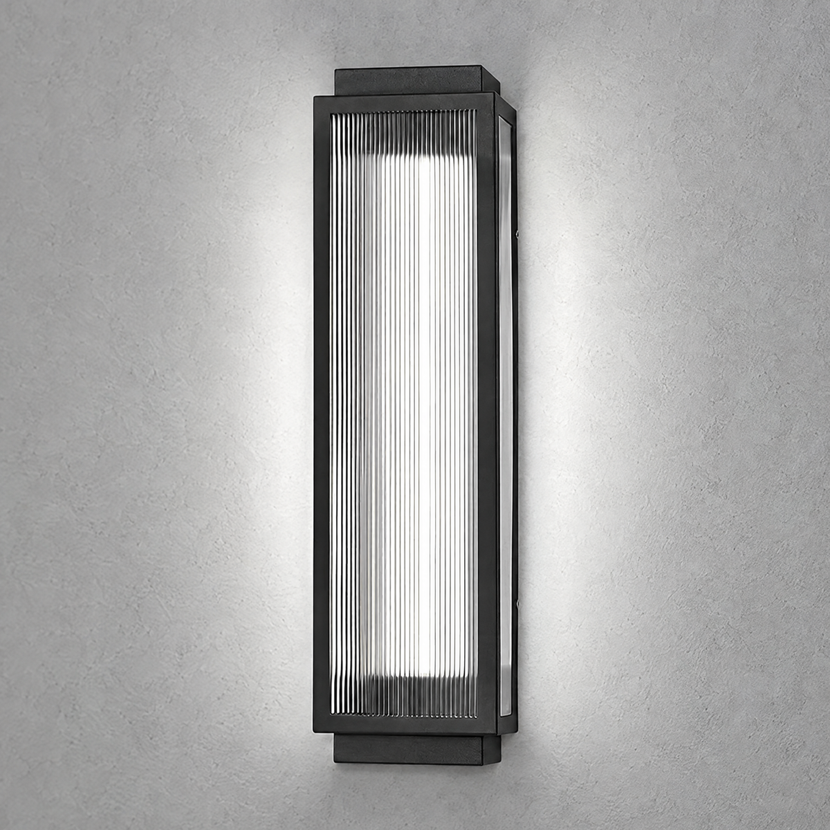 Lavisa - Reeded Glass Outdoor Wall Sconce Modern LED Light