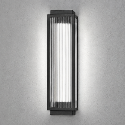 Lavisa - Reeded Glass Outdoor Wall Sconce Modern LED Light