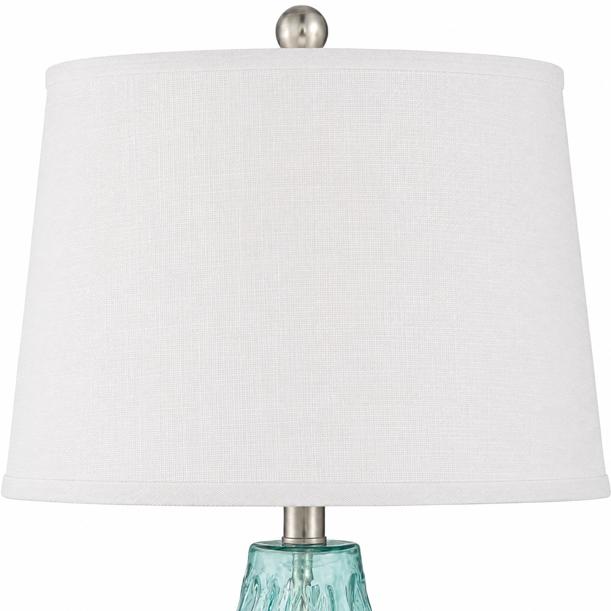 Lavisa - Coastal Blue Glass Table Lamps Set of Two with Linen Shades