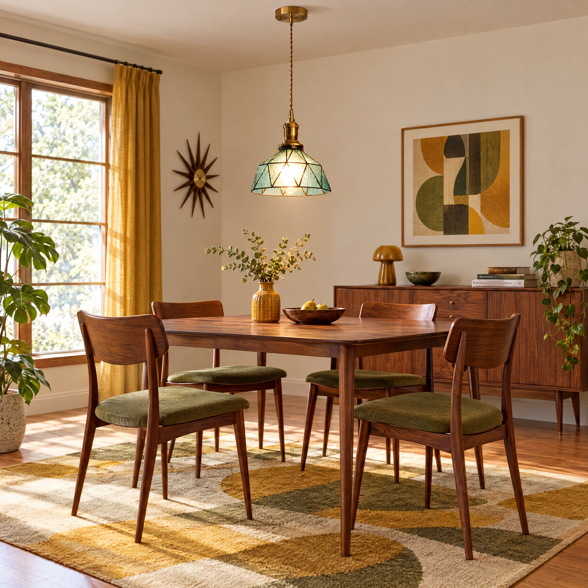 Lavisa - Vintage Stained Glass Pendant Light