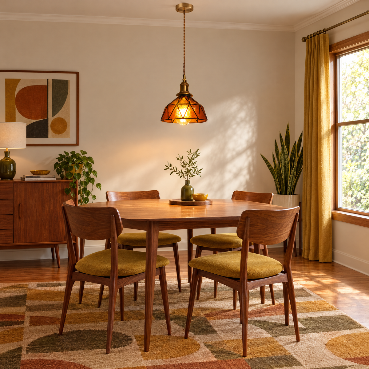 Lavisa - Vintage Stained Glass Pendant Light