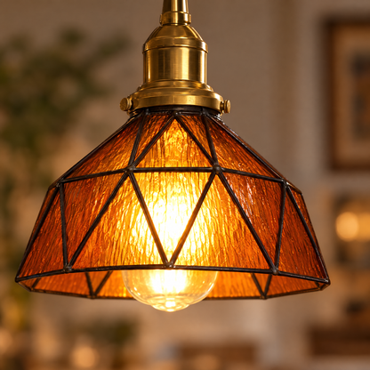 Lavisa - Vintage Stained Glass Pendant Light