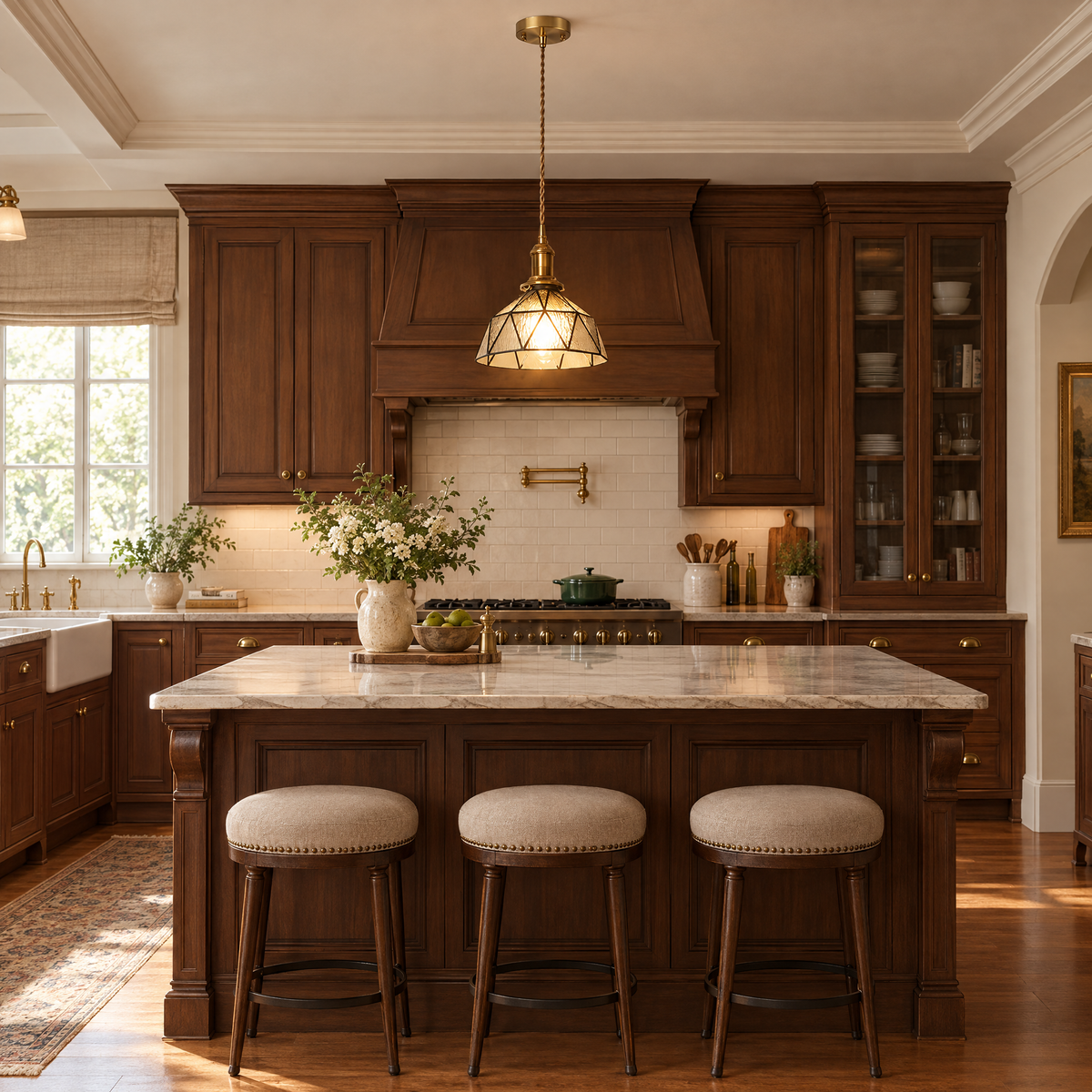 Lavisa - Vintage Stained Glass Pendant Light