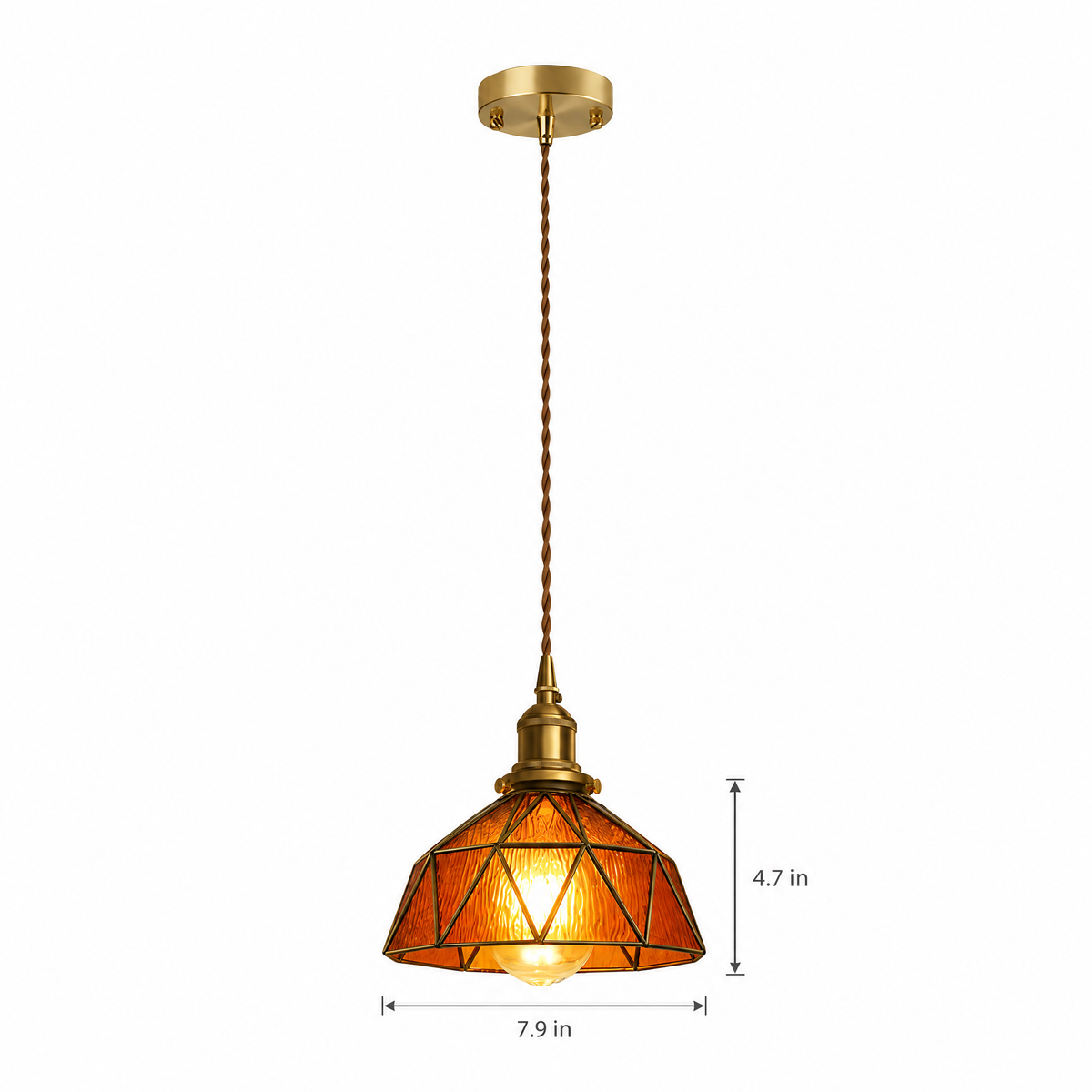 Lavisa - Vintage Stained Glass Pendant Light