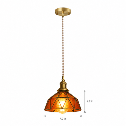 Lavisa - Vintage Stained Glass Pendant Light