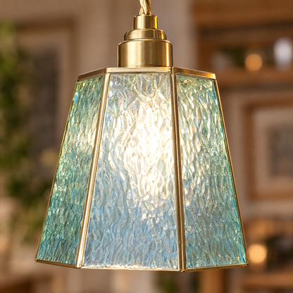 Lavisa - Polygonal Brass and Glass Pendant Light