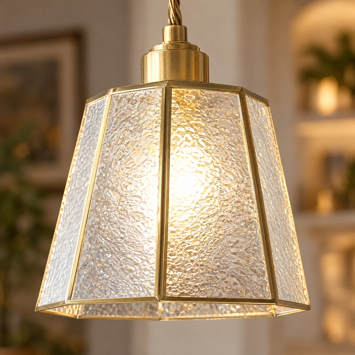 Lavisa - Polygonal Brass and Glass Pendant Light