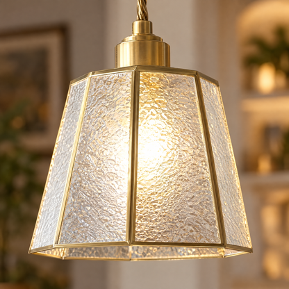 Lavisa - Polygonal Brass and Glass Pendant Light