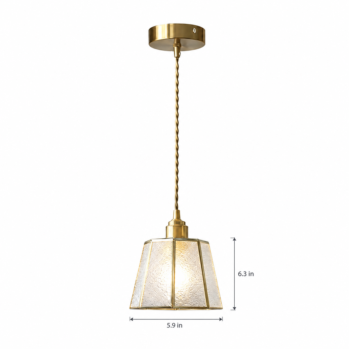 Lavisa - Polygonal Brass and Glass Pendant Light