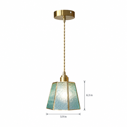 Lavisa - Polygonal Brass and Glass Pendant Light