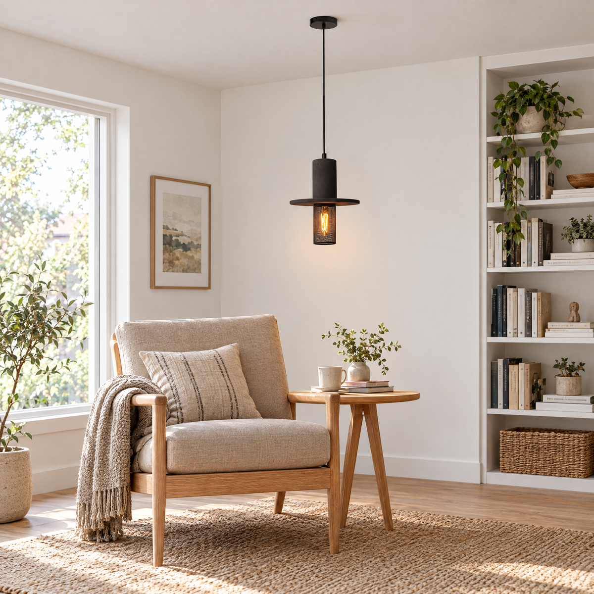 Lavisa - Cement and Mesh Pendant Light