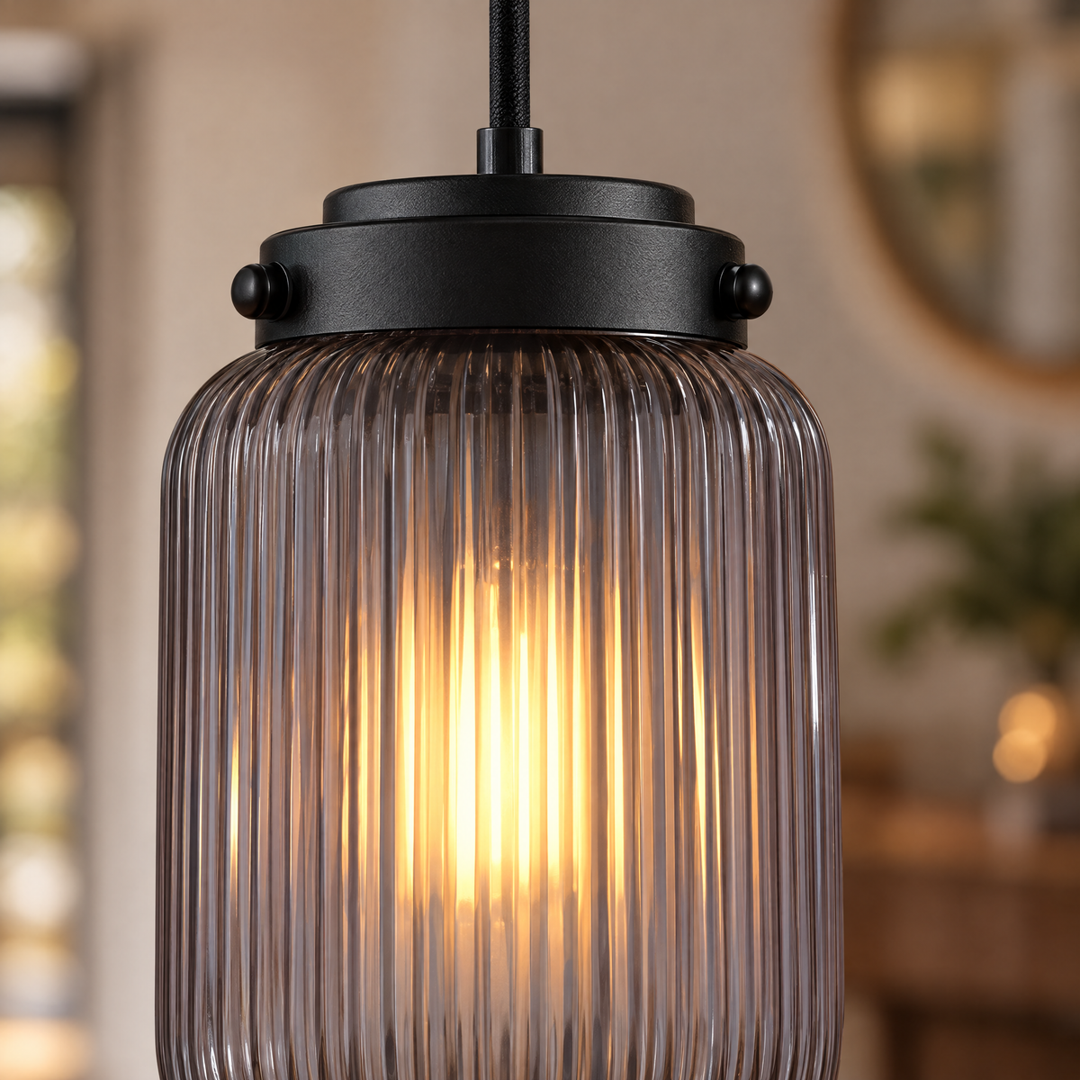 Lavisa - Ribbed Glass Pendant Light
