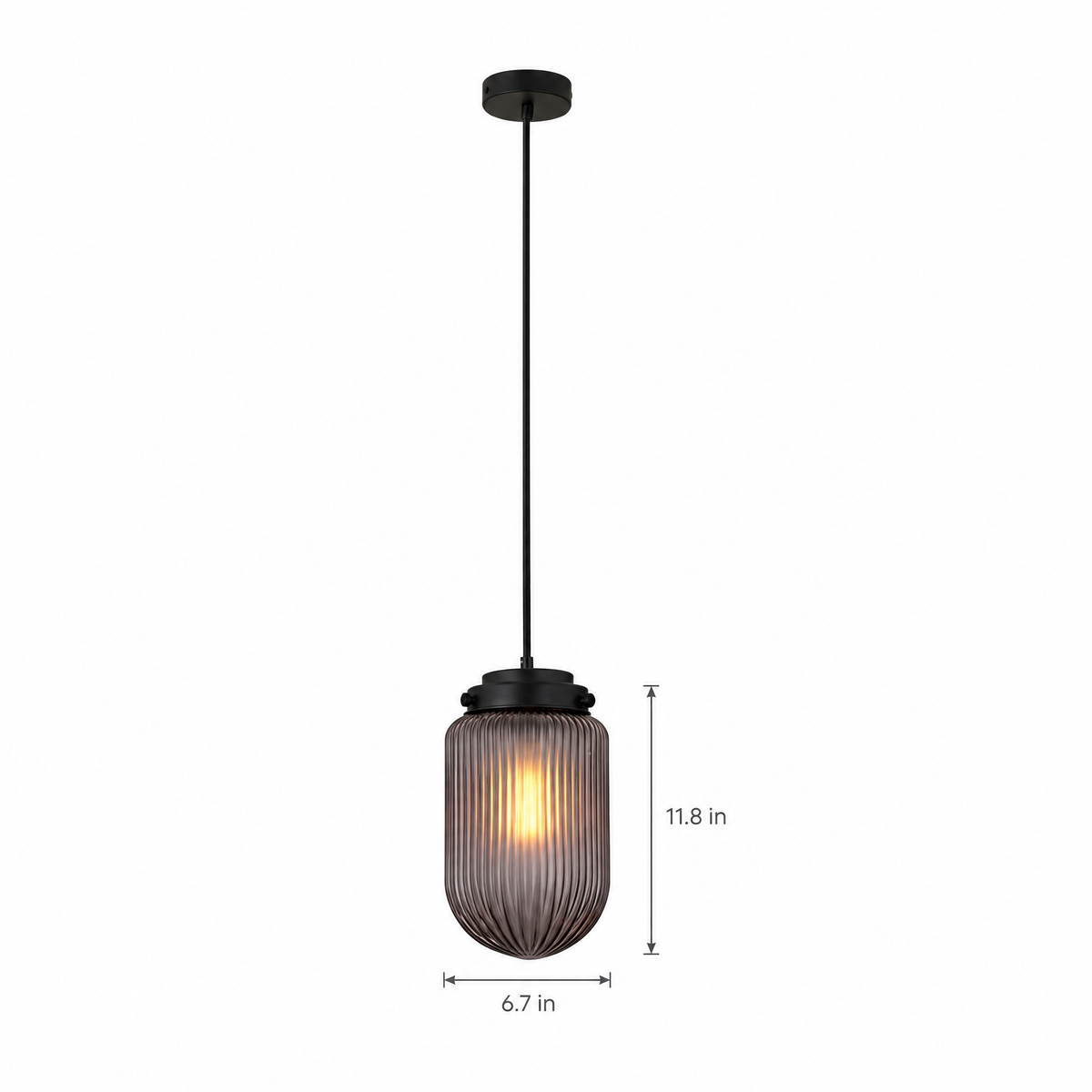 Lavisa - Ribbed Glass Pendant Light