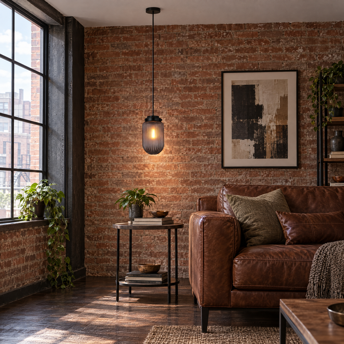 Lavisa - Ribbed Glass Pendant Light