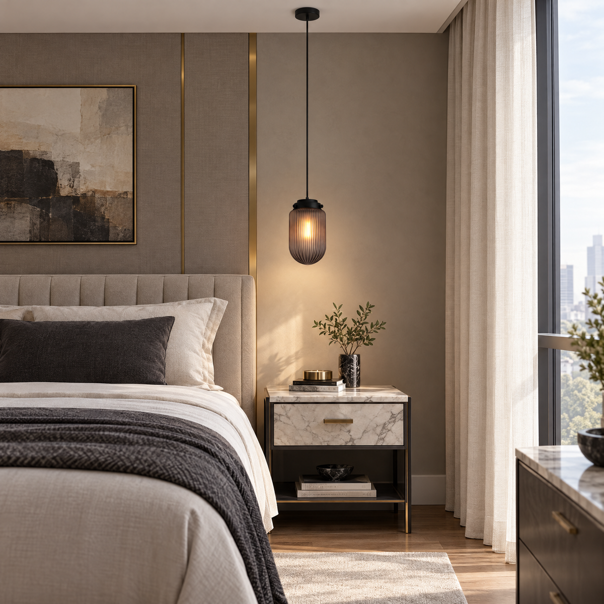 Lavisa - Ribbed Glass Pendant Light