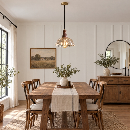 Lavisa - Blossom Glass Pendant Light With Wood