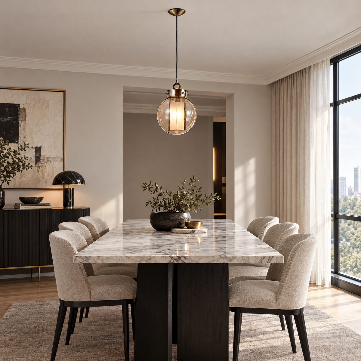 Lavisa - Amber Glass Pendant Light