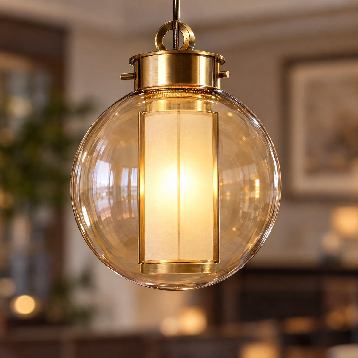 Lavisa - Amber Glass Pendant Light