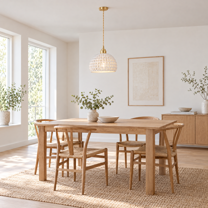 Lavisa - Ceramic Semi Globe Pendant Light with Brass Finish