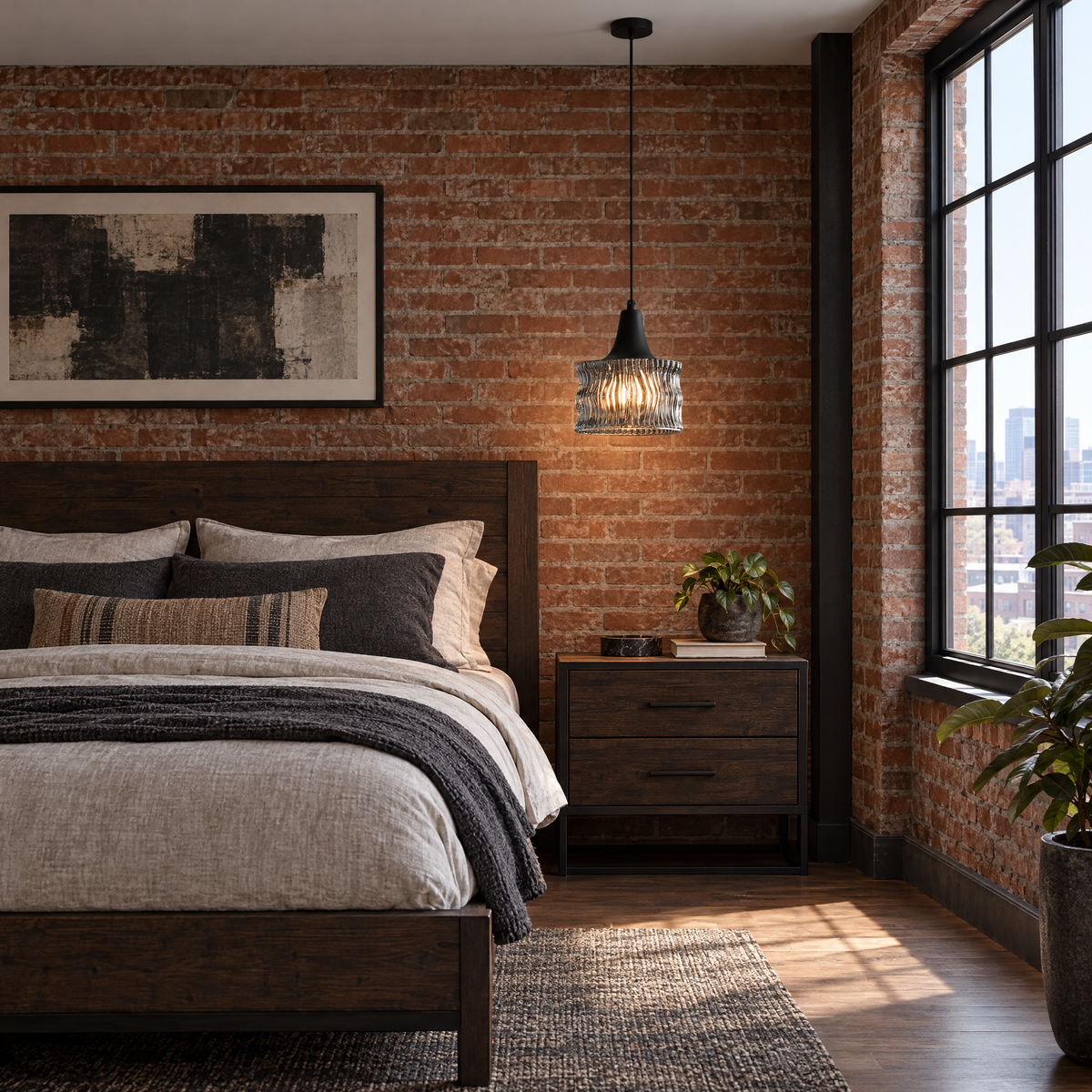 Lavisa - Glass Drum Pendant Light with 3-Step Dimmable LED