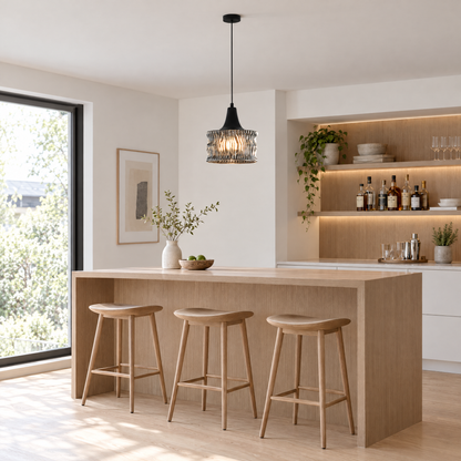 Lavisa - Glass Drum Pendant Light with 3-Step Dimmable LED
