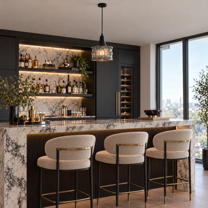 Lavisa - Glass Drum Pendant Light with 3-Step Dimmable LED