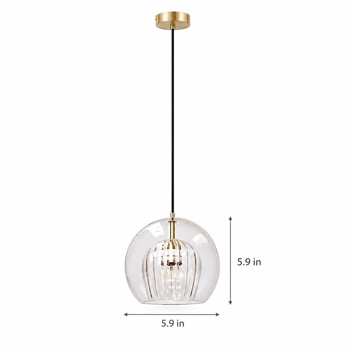 Lavisa - Copper and Glass Globe Pendant Light