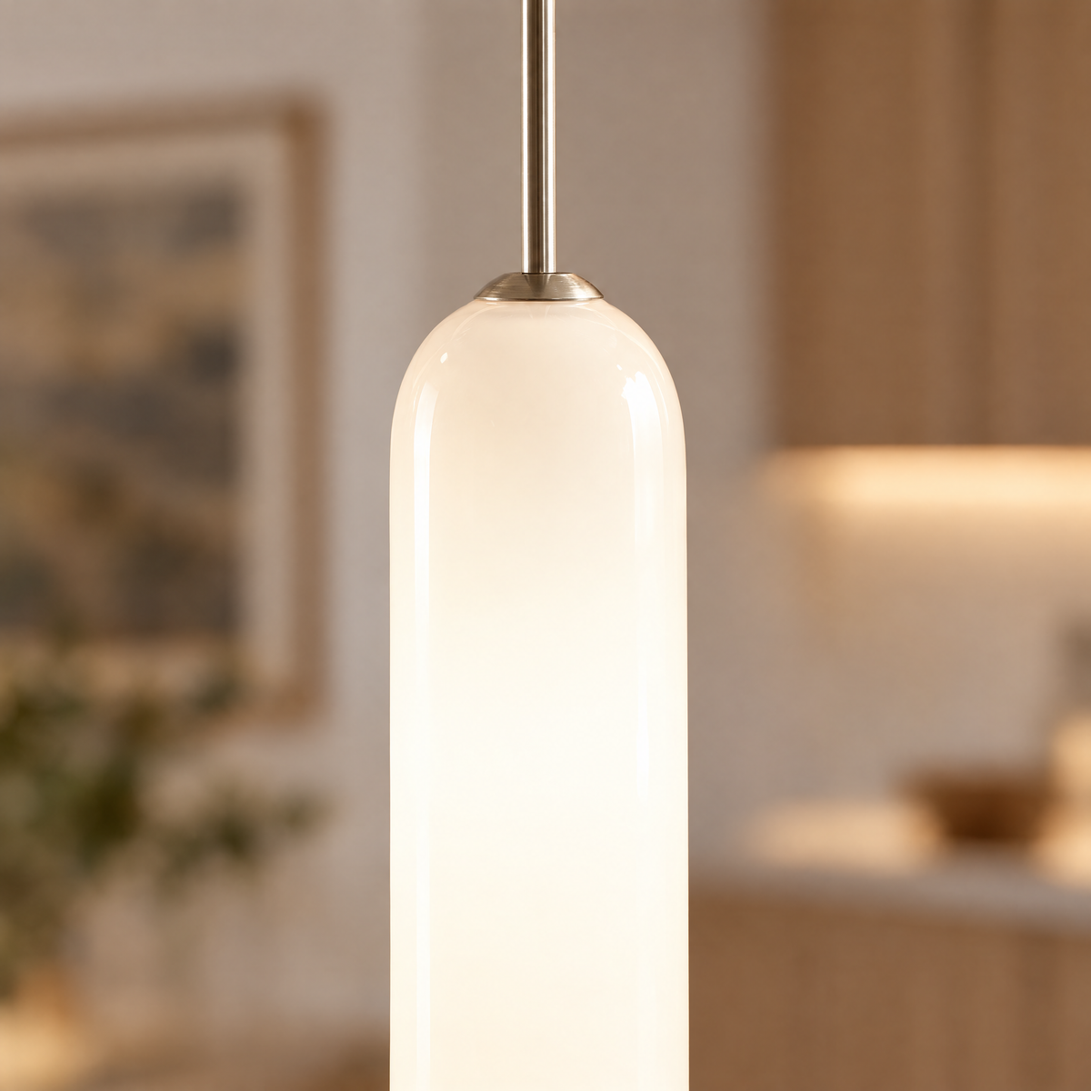 Lavisa - Long Milk Glass Bottle Pendant Light