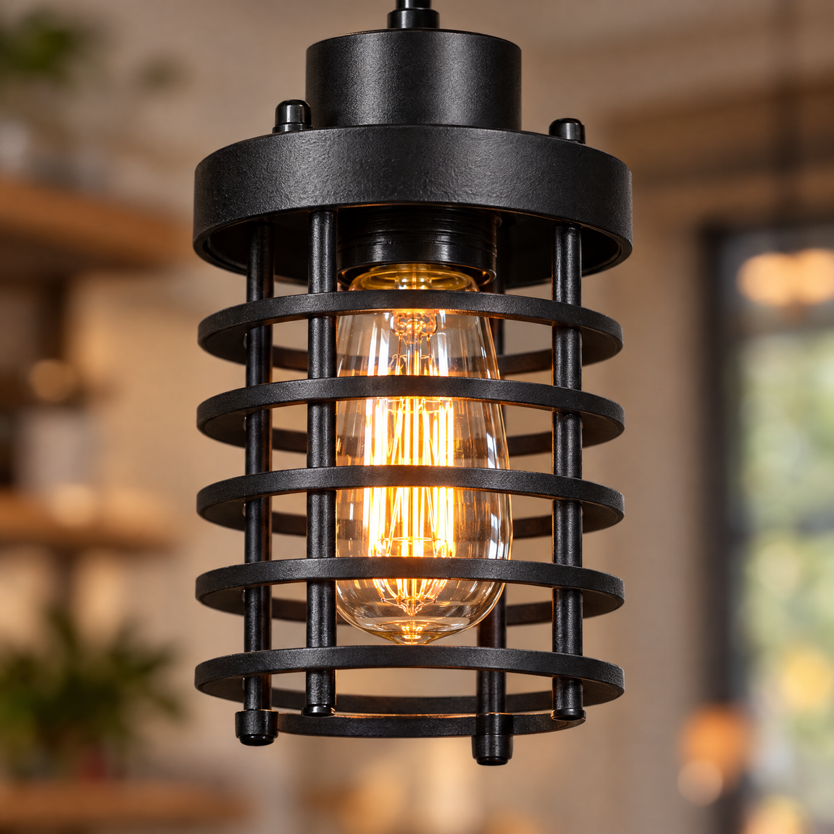 Lavisa - Industrial Metal Cage Pendant Light