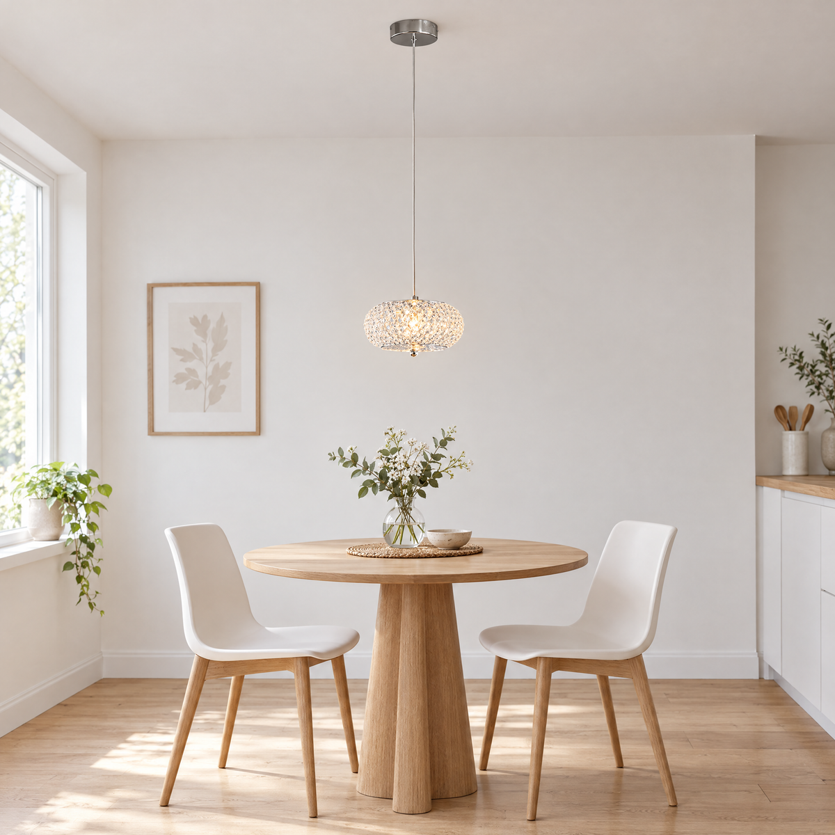 Lavisa - Small Crystal Drum Pendant Light