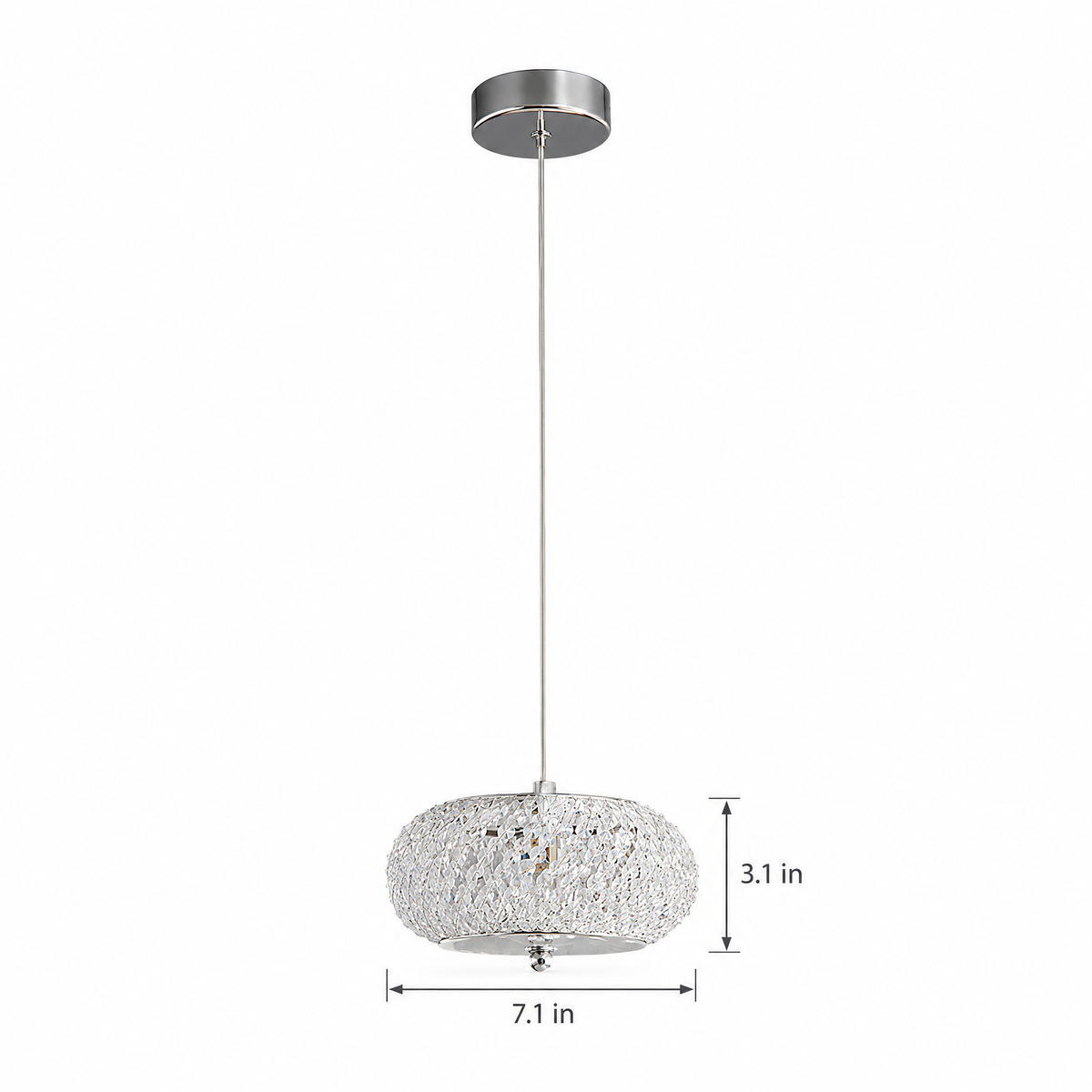 Lavisa - Small Crystal Drum Pendant Light