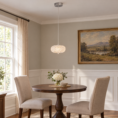 Lavisa - Small Crystal Drum Pendant Light