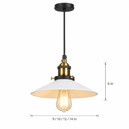 Lavisa - Industrial Metal Cone Pendant Light with Adjustable Wire