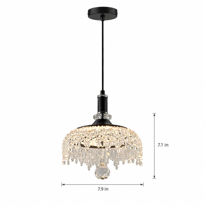 Lavisa - French Style Acrylic Bowl Pendant Light in Black