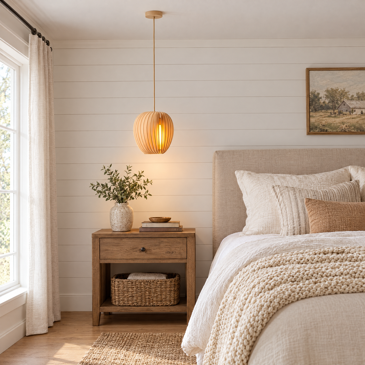 Lavisa - Rustic Handmade Wood Slat Pendant Light