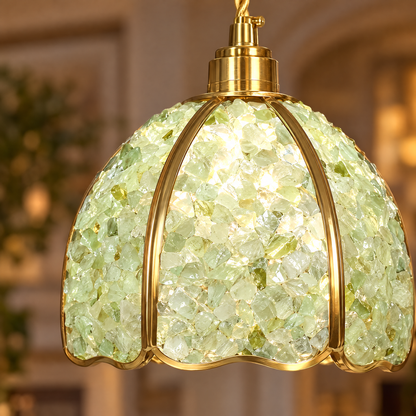 Lavisa - Small Crystal Dome Pendant Light Dimmable Copper Fixture