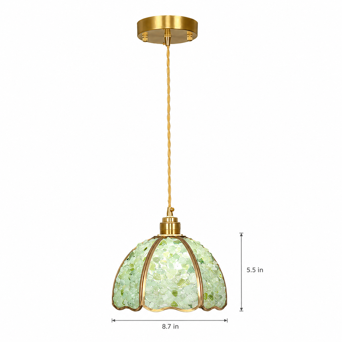 Lavisa - Small Crystal Dome Pendant Light Dimmable Copper Fixture