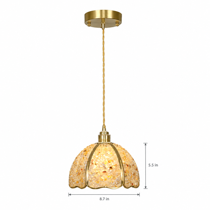 Lavisa - Small Crystal Dome Pendant Light Dimmable Copper Fixture