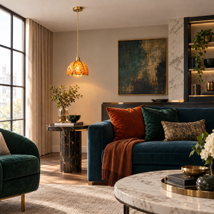 Lavisa - Small Crystal Dome Pendant Light Dimmable Copper Fixture
