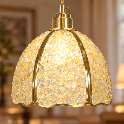 Lavisa - Small Crystal Dome Pendant Light Dimmable Copper Fixture