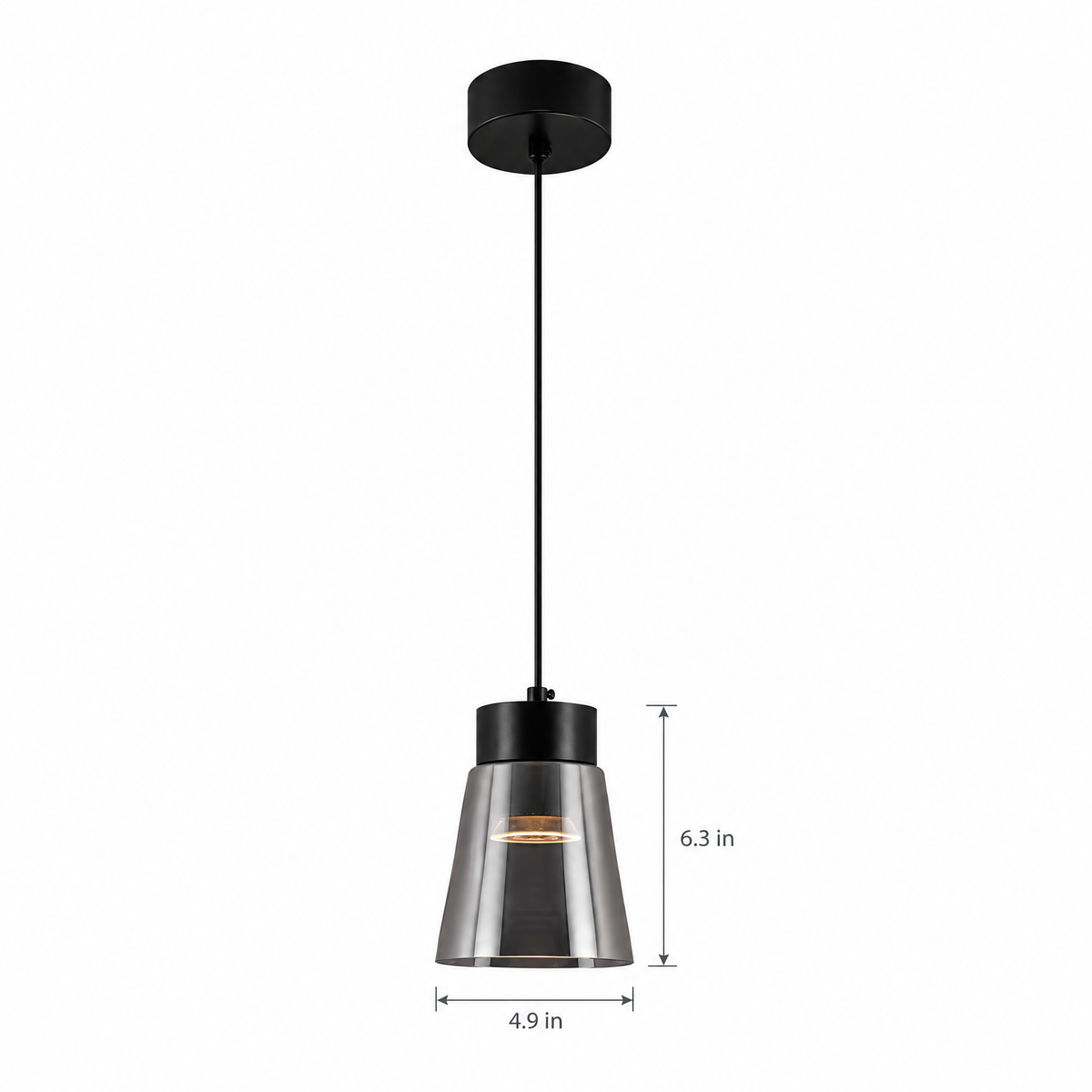 Lavisa - Smoke Gray Glass COB Pendant Light