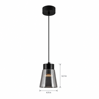 Lavisa - Smoke Gray Glass COB Pendant Light
