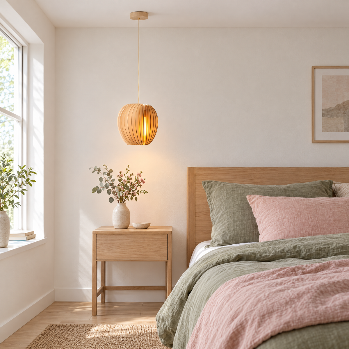 Lavisa - Rustic Handmade Wood Slat Pendant Light