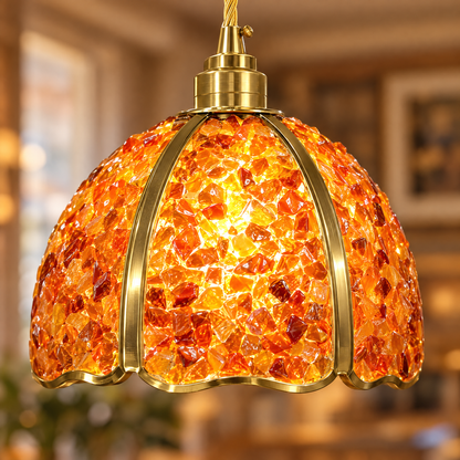 Lavisa - Small Crystal Dome Pendant Light Dimmable Copper Fixture
